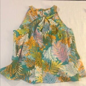 Rose + Olive Tropical Halter Neck Relaxed Blouse